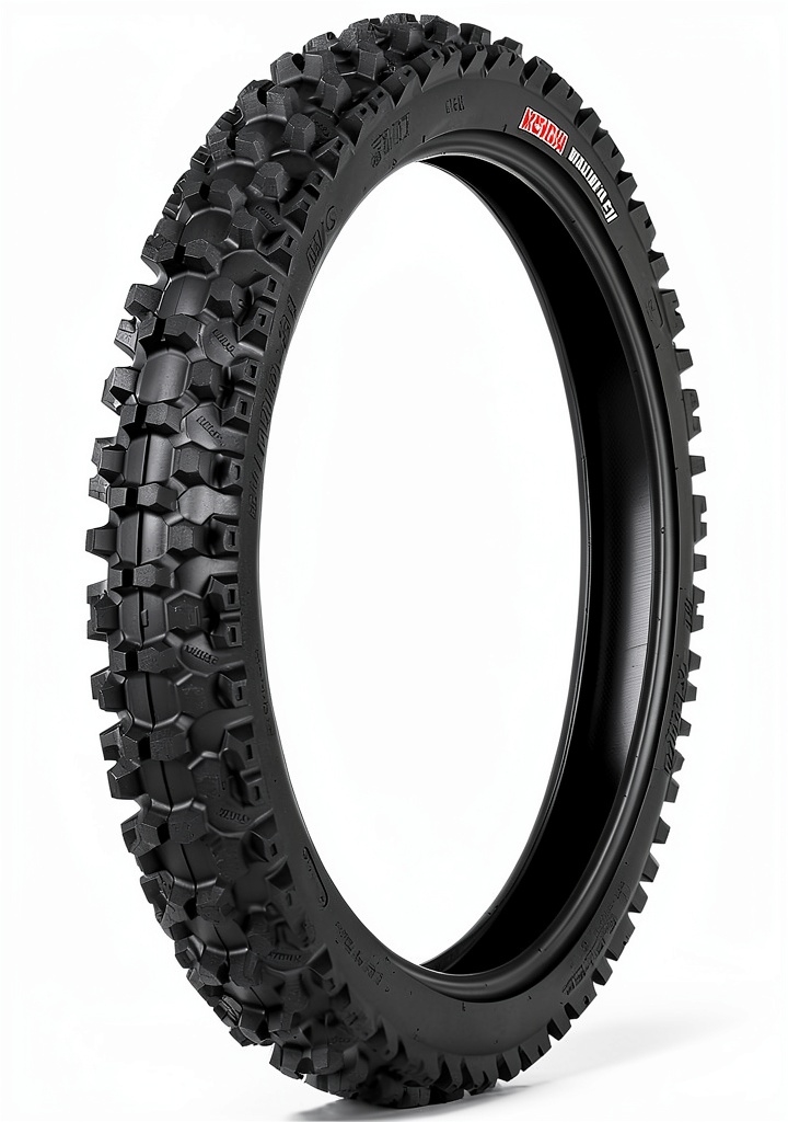 Installing Kenda K785 Motocross Tires 70/100-19 Directional on a wooden workbench