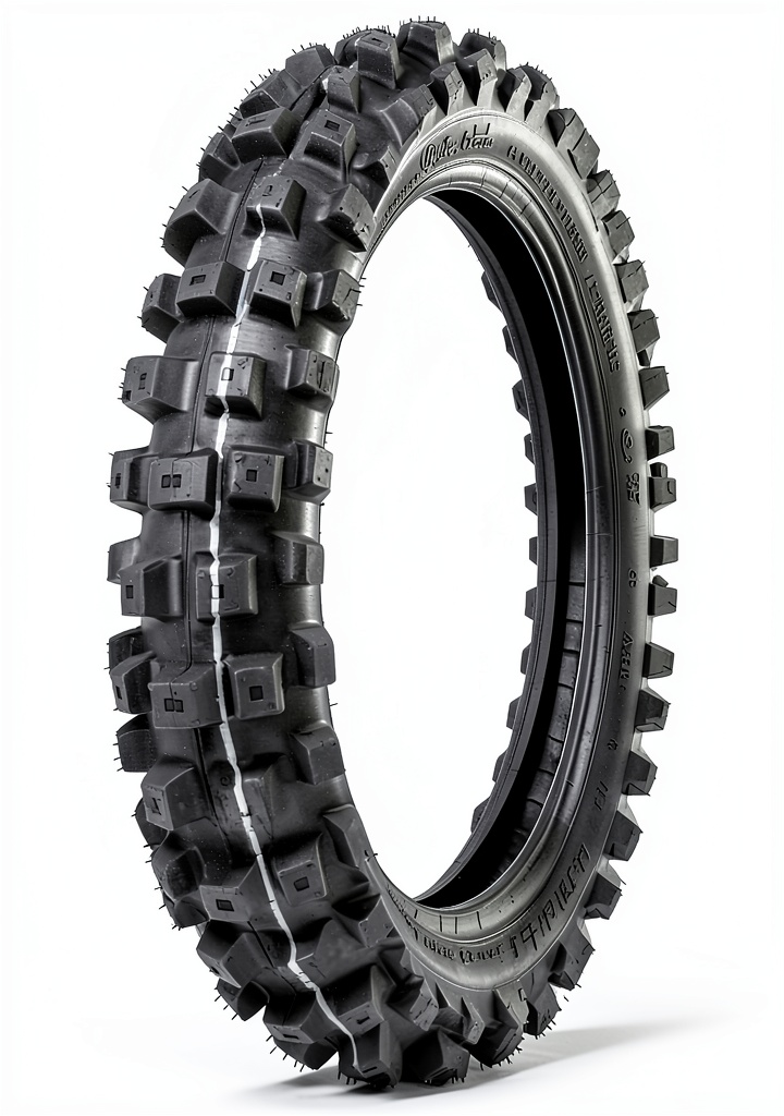 IRC Enduro tire mounted on a dual‑purpose motorcycle in a desert setting