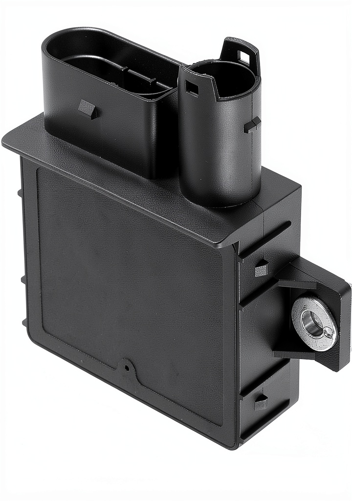 Alikali glow plug control module installed on a DIN rail in a diesel engine compartment