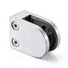 Glass Clamp - 4PCS Glass Bracket for 1/3 "-1/2" Tempered Glass, Stainless Steel 304 Flat Back Round Glass Clip Polished for BalustradeStaircaseHandrail, Glass Holder Metal Casting-1