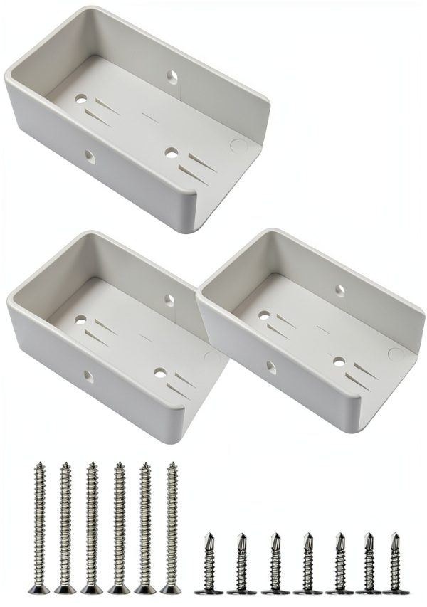 Vinyl Fence Brackets 2in x 3.5in Wall Mount Kit by Aiwaiufu 4 Pack-0