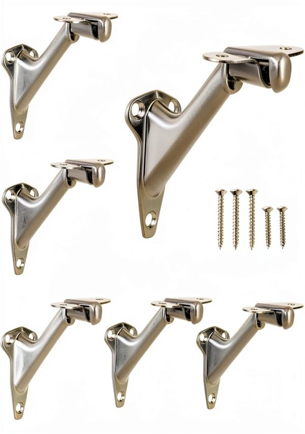 Handrail Bracket Acrux7 6-Pack 3" Satin Nickel Heavy Duty Zinc Alloy-0