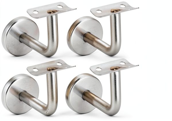 Stair Handrail Bracket SOUJAP 6 Pack Curved Stainless Steel 80x60mm-0