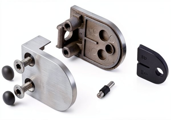 Glass Clamp - 4PCS Glass Bracket for 1/3 "-1/2" Tempered Glass, Stainless Steel 304 Flat Back Round Glass Clip Polished for BalustradeStaircaseHandrail, Glass Holder Metal Casting-2