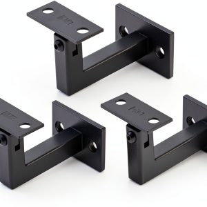 3 x 304 Stainless Adjustable Handrail Brackets 3TO Mount Black 3 Pack-0