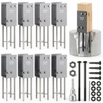 4x4 Heavy Duty U Shaped Fence Post Bracket Dark Gray 8‑Pack Aecxm-0