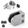 Glass Clamp - 4PCS Glass Bracket for 1/3 "-1/2" Tempered Glass, Stainless Steel 304 Flat Back Round Glass Clip Polished for BalustradeStaircaseHandrail, Glass Holder Metal Casting-5