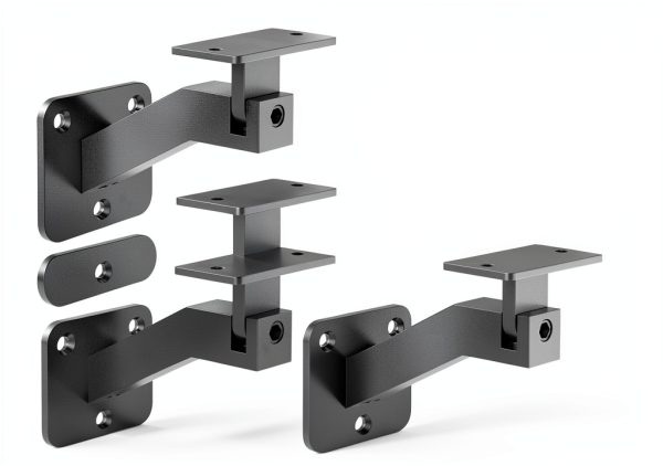 Adjustable Handrail Brackets 4 Pack Gyykzz T304 Stainless Black Swivel-0