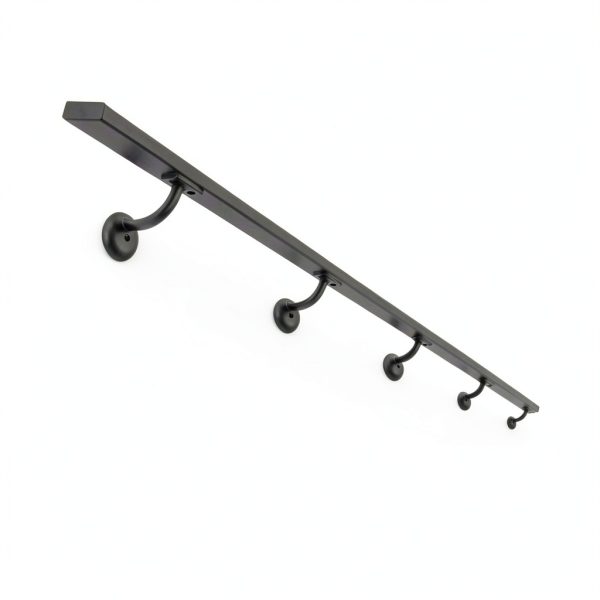 khtumeware 6 Pack Matte Black Hand Rail Bracket Heavy Duty Hardware for Stairways, Home or Office Stair Support Handrail Brackets-2