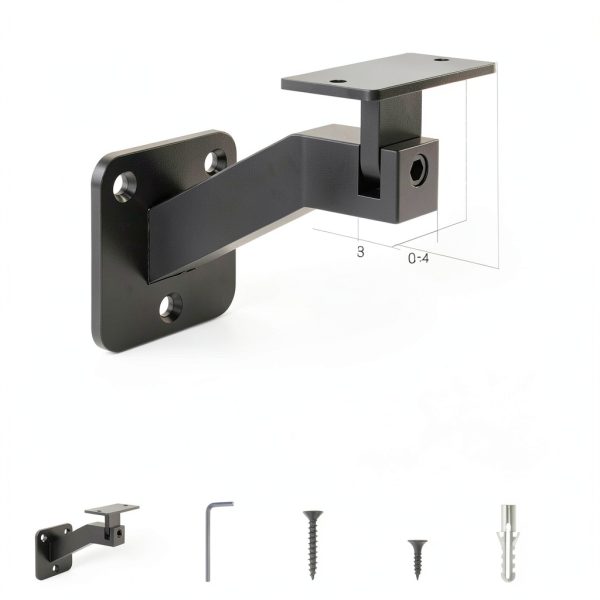 Adjustable Handrail Brackets 4 Pack Gyykzz T304 Stainless Black Swivel-4