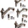 QCAA HandRail Brackets, 3", Zinc Die Cast, Brushed Nickel, 4 Pack, Made in Taiwan-0