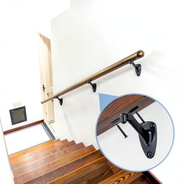 Handrail Bracket HOME MASTER HARDWARE Heavy Duty Matte Black 3 Pack-4