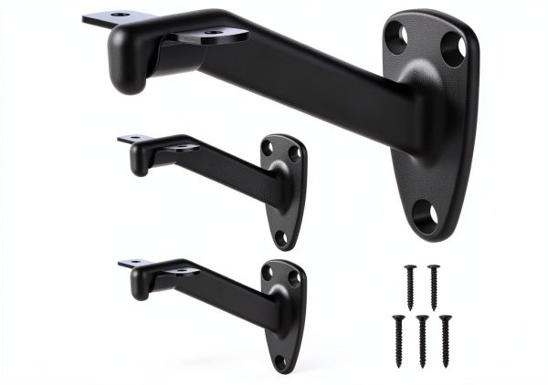 Handrail Bracket HOME MASTER HARDWARE Heavy Duty Matte Black 3 Pack-0