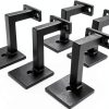 Square Handrail Brackets for Staircase Stair Railing Brackets with Screws (Pack of 5) (Textured Black)-0