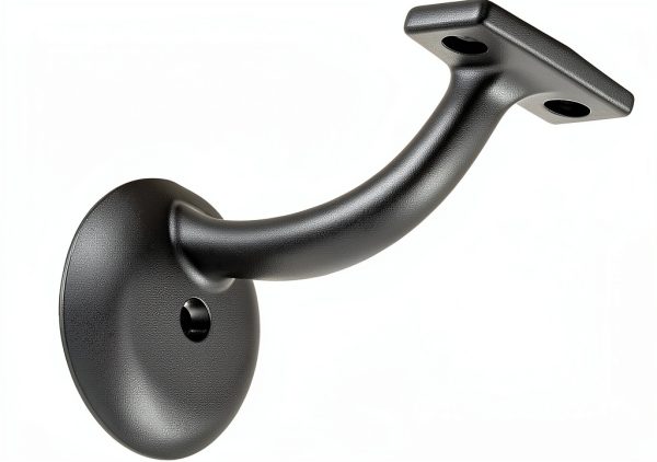 khtumeware 6 Pack Matte Black Hand Rail Bracket Heavy Duty Hardware for Stairways, Home or Office Stair Support Handrail Brackets-0