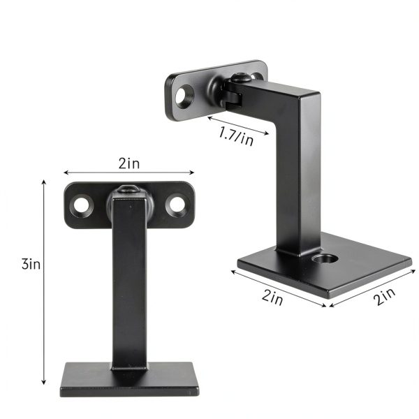Handrail Bracket 3TO 5-Pack Adjustable L‑Shape Steel Matte Black-1