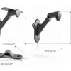 QCAA HandRail Brackets, 3", Zinc Die Cast, Brushed Nickel, 4 Pack, Made in Taiwan-1