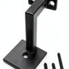 Square Handrail Brackets for Staircase Stair Railing Brackets with Screws (Pack of 5) (Textured Black)-1