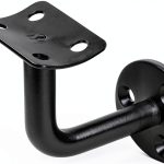 Black wall mount handrail bracket 10 Pack OTTFF Carbon Steel-0