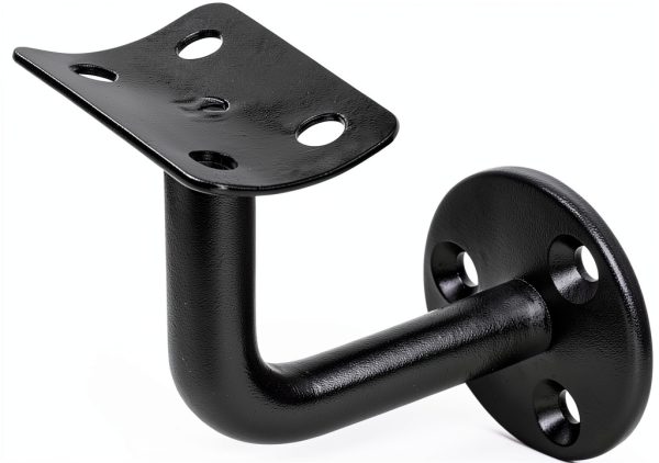 Black wall mount handrail bracket 10 Pack OTTFF Carbon Steel-0