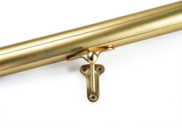 QCAA Heavy Duty Handrail Bracket, 3", Stair Railing Bracket for Home and Office, Zinc Die Cast, Bright Brass, 4 Pack, Made in Taiwan-3