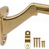 QCAA Heavy Duty Handrail Bracket, 3", Stair Railing Bracket for Home and Office, Zinc Die Cast, Bright Brass, 4 Pack, Made in Taiwan-1