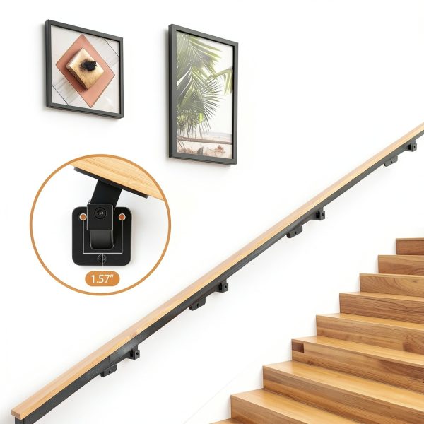 Adjustable Handrail Brackets 4 Pack Gyykzz T304 Stainless Black Swivel-3
