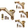 QCAA Heavy Duty Handrail Bracket, 3", Stair Railing Bracket for Home and Office, Zinc Die Cast, Bright Brass, 4 Pack, Made in Taiwan-0