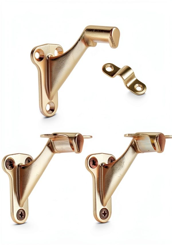 Handrail Stair Brackets HOME MASTER HARDWARE 3" Bright Brass 3‑Pack-0