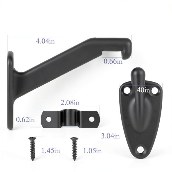 Handrail Bracket HOME MASTER HARDWARE Heavy Duty Matte Black 3 Pack-1
