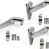 QCAA Heavy Duty Handrail Stair Brackets, Zinc Die Cast, Brushed Satin Nickel, 3 Pack, Made in Taiwan-0